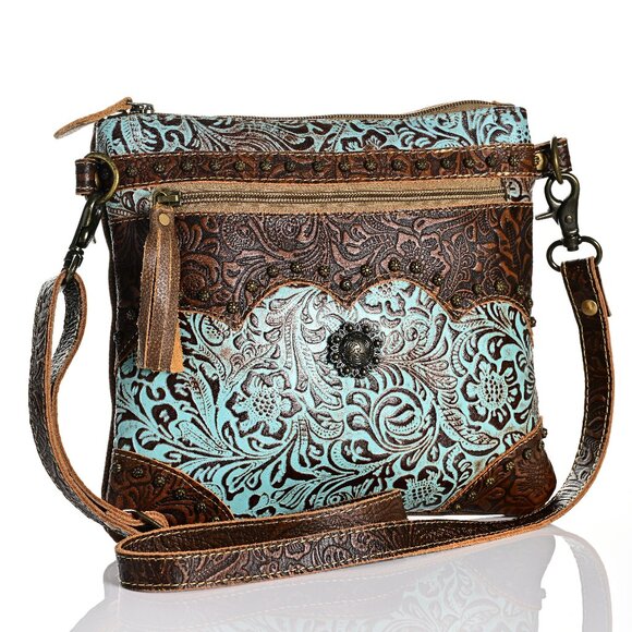 Myra Bag Handbags - Myra Bag Crossover Body Purse, Leather Boho Vibe Shoulder Bag